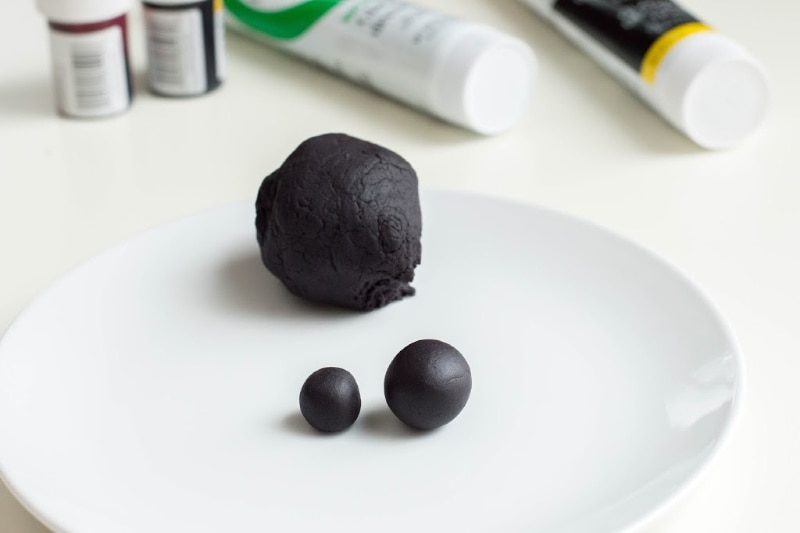 black fondant on table
