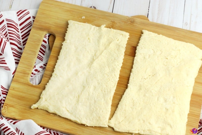 form crescent rolls into rectangles