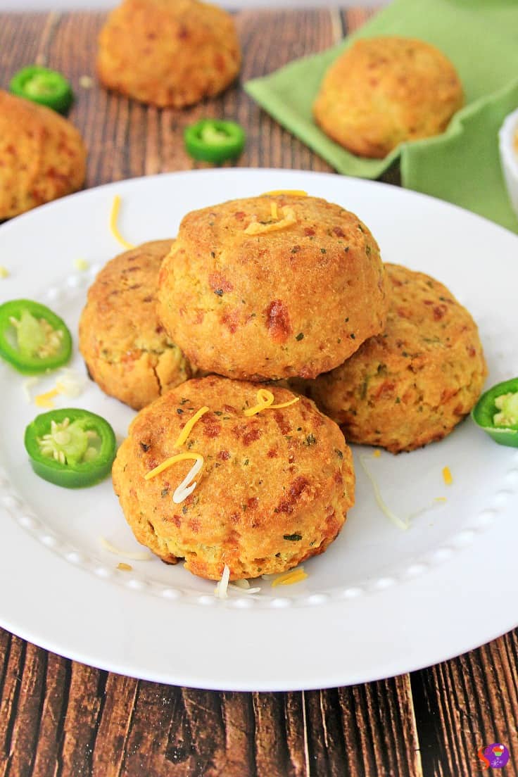 These melt-in-your-mouth Jalapeño Cheddar Biscuits are the perfect addition to any meal. Soft, flaky, and moist, these homemade biscuits pack just the right amount of heat from the jalapeños. Best of all, they are really easy to make!