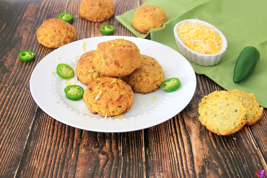 Jalapeño Cheddar Biscuits on plate