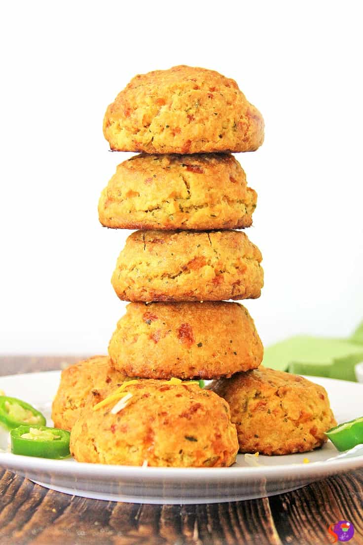 This easy homemade gluten-free Jalapeño Cheddar Biscuits recipe is packed with cheesy goodness and tiny bits of fresh jalapenos that add the perfect amount of punch!