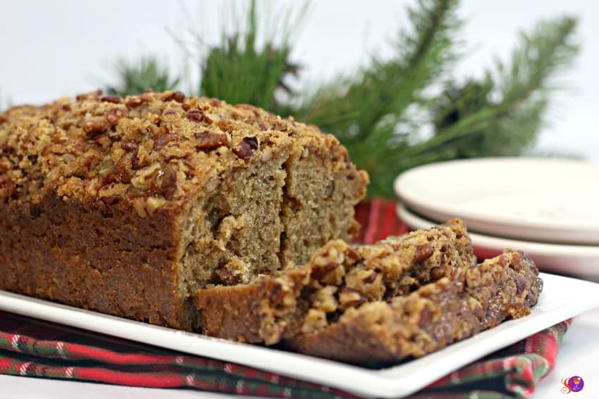 ginger pear bread on plate