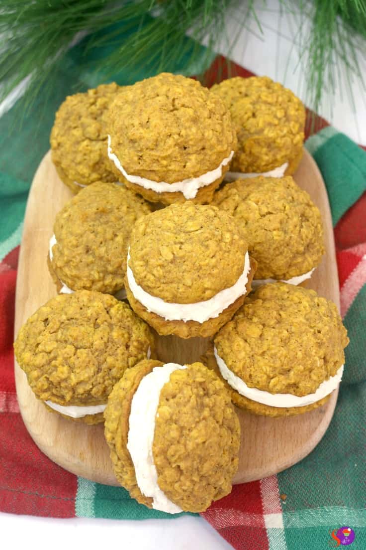 Pumpkin Oatmeal Cream Pies 6 This quick and easy Pumpkin Oatmeal Cream Pie recipe uses everyday kitchen staples to create a delectable, moist and chewy cookie perfect for any time of the year!!