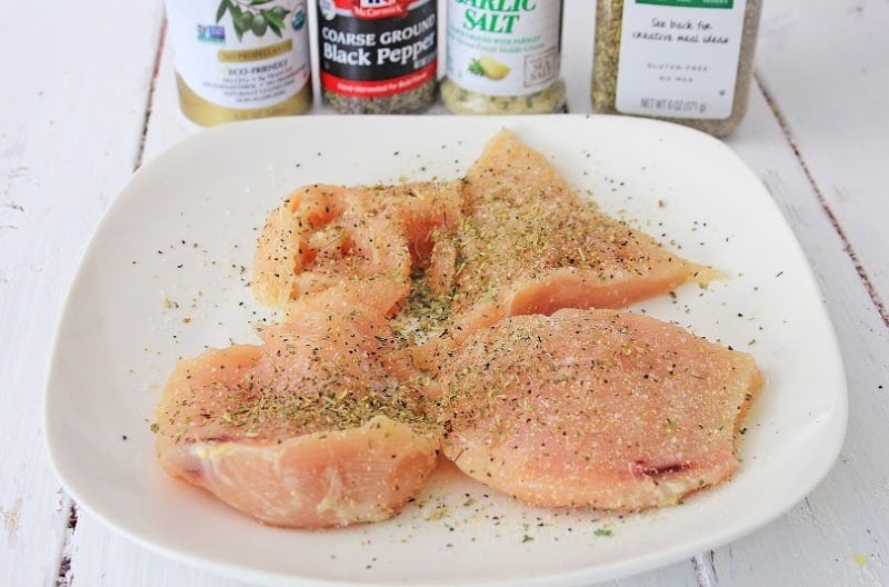 Air Fryer Chicken Parmesan seasoned chicken