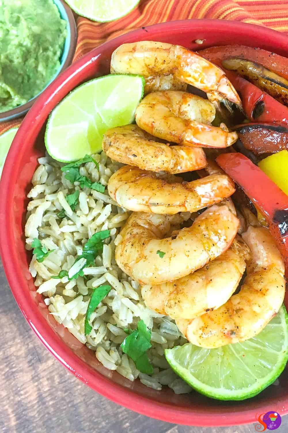 Preparing these Shrimp Fajita Bowls with Cilantro-Lime Rice is a breeze! There are no fancy steps, and everything is cooked in the same skillet - which means less mess to clean!