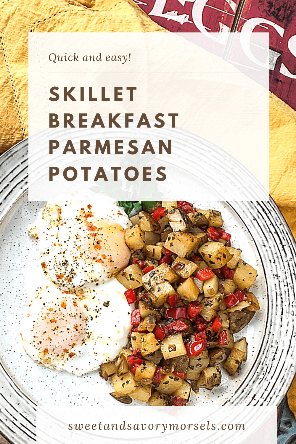 With well-seasoned, deliciously crispy outsides and smooth, creamy centers, these made from scratch Skillet Parmesan Breakfast Potatoes are delicious and easy to make!