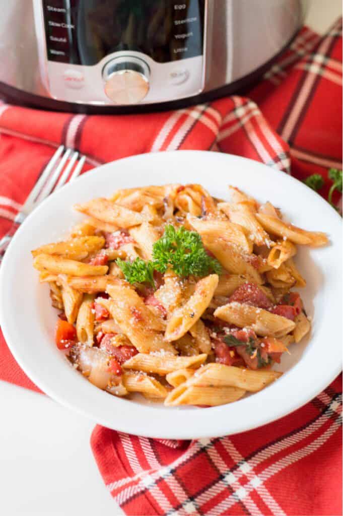 Instant Pot Parsley Penne Pasta pasta on a dish