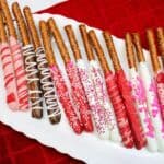 Valentine's Day Chocolate Covered Pretzel Rods