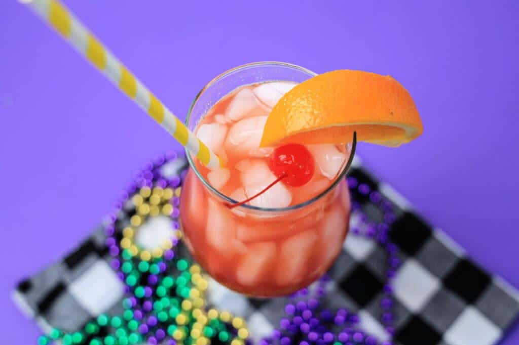 Mardi Gras Hurricane Cocktail