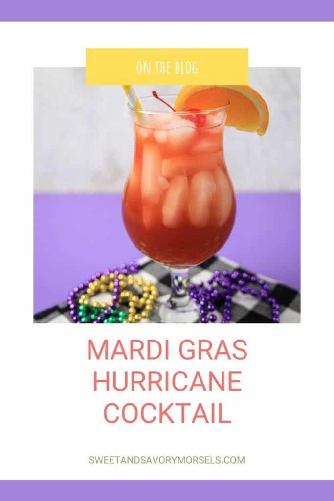 Hurricane Cocktail on checkered cloth