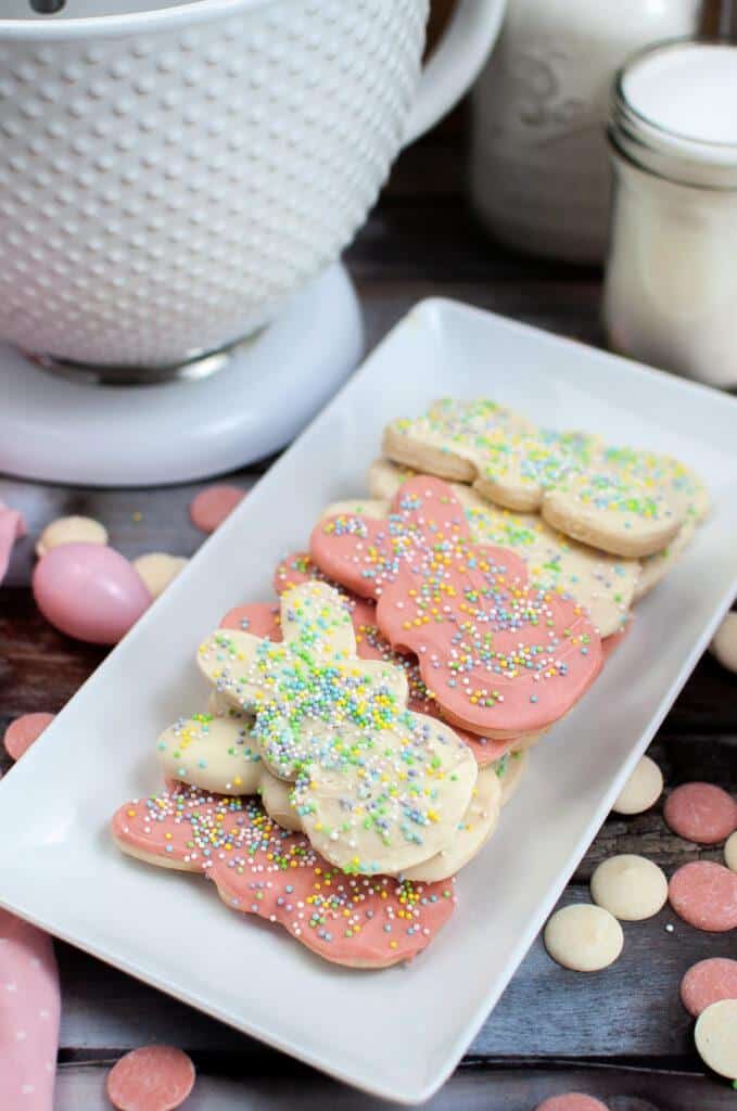 sugar cookies on a white plate