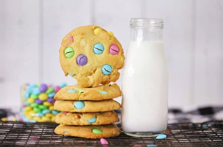 White Chocolate M&M Easter Cookies