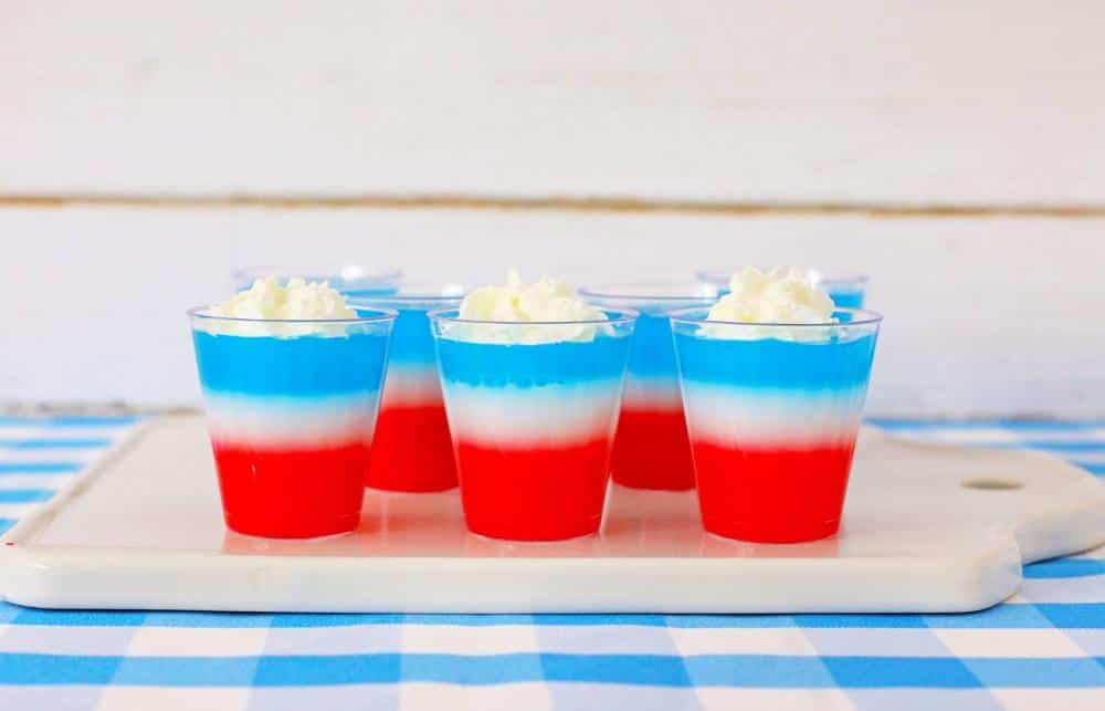 Red, White, And Blue Whipped Cream Jello Shots 2 Red, White, And Blue Whipped Cream Jello Shots