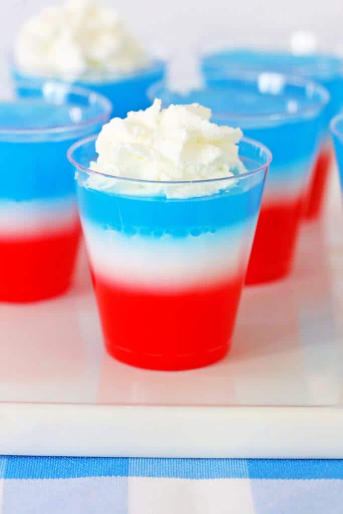 Red, White, And Blue Whipped Cream Jello Shots 10 Red, White, And Blue Whipped Cream Jello Shots