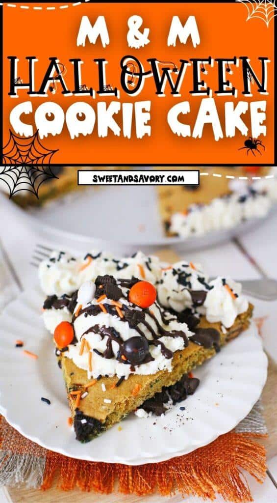 Colorful Halloween M & M Cookie Cake