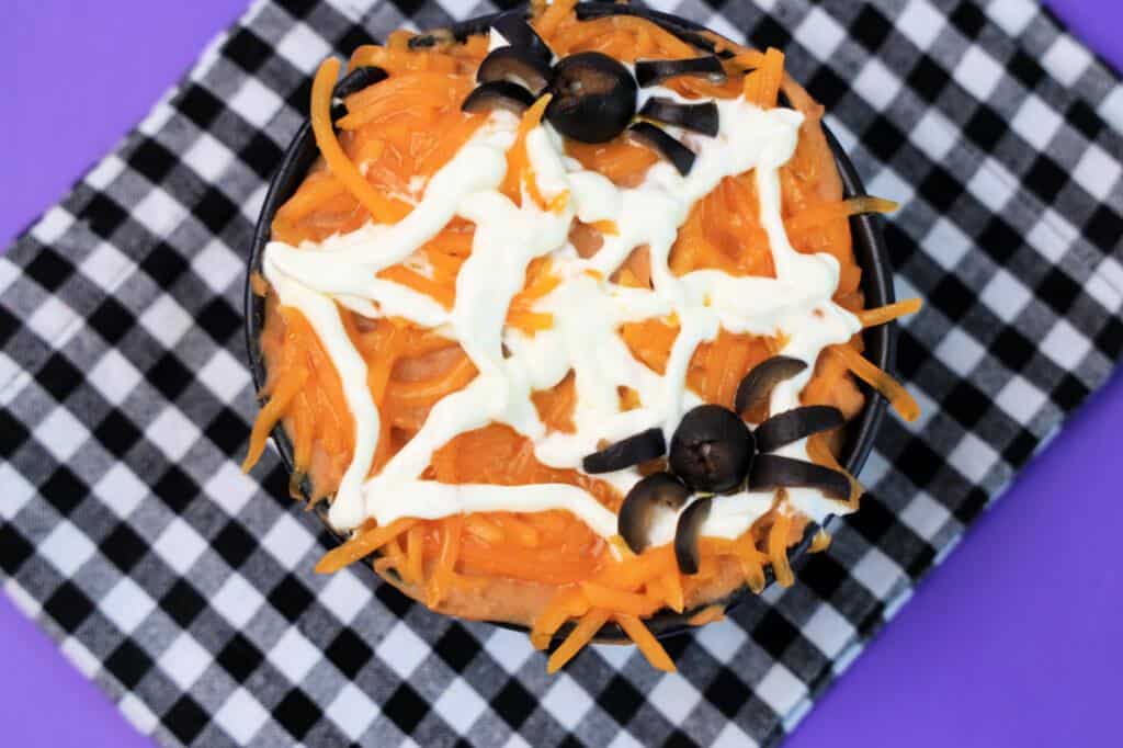Halloween Spider Bean Dip