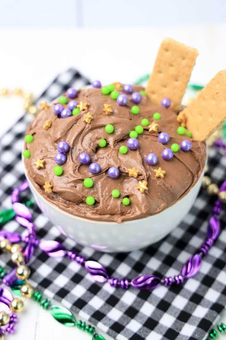 Mardi Gras Brownie Dip