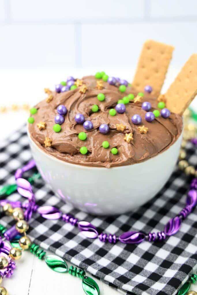 Mardi Gras Brownie Dip