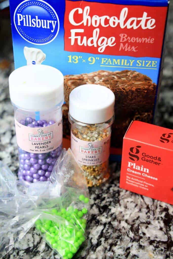 Mardi Gras Brownie Dip