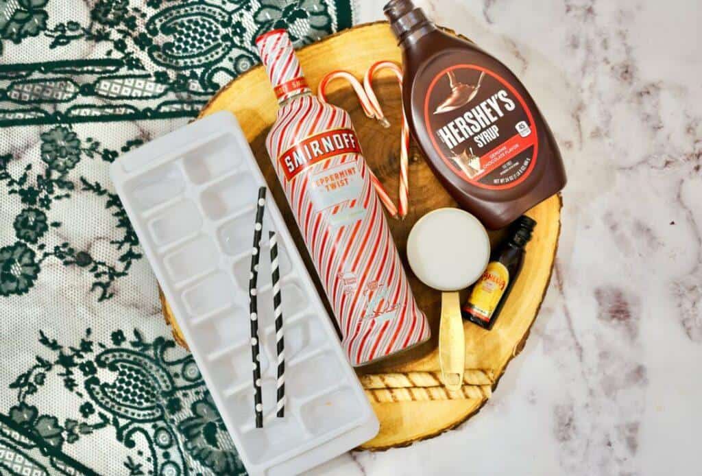 Tipsy Peppermint Mocha Boozy Cocktail ingredients