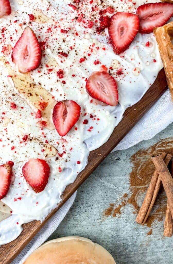 Close Up Strawberry Honey Cinnamon Board