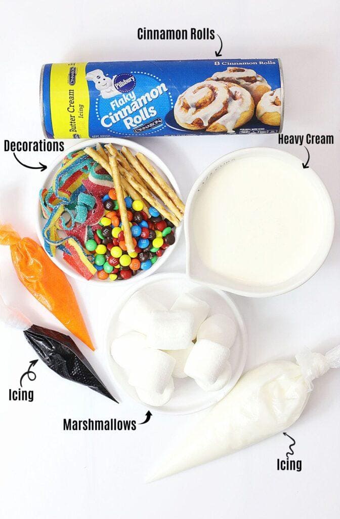 Frosty's Meltdown: Irresistible Melted Snowman Cinnamon Rolls 3 Snowman Cinnamon Rolls ingredients