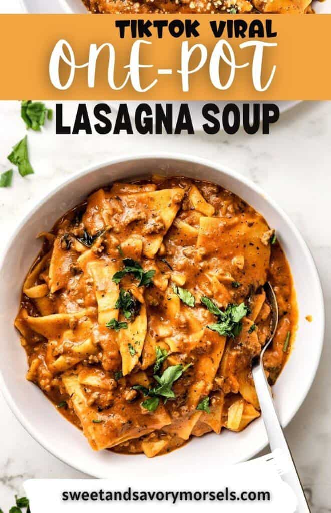 TikTok Viral One-Pot Lasagna Soup Pin