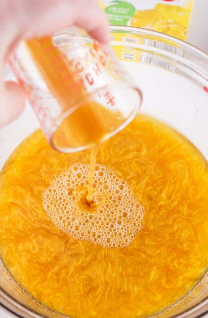 Add Gold Mixture to Lemon Jello