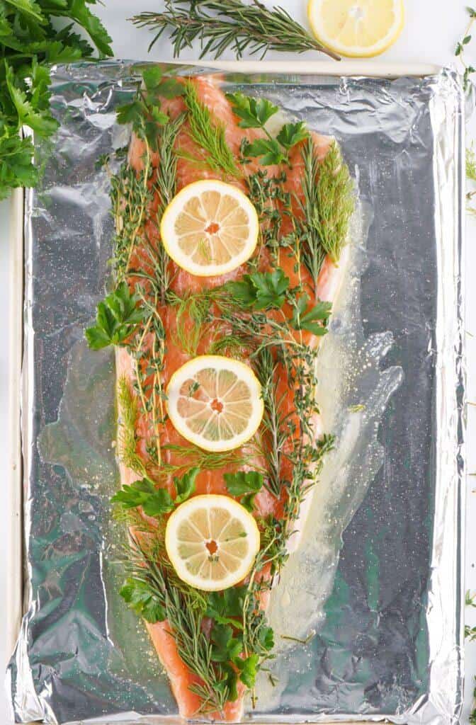 Place Lemons on Salmon