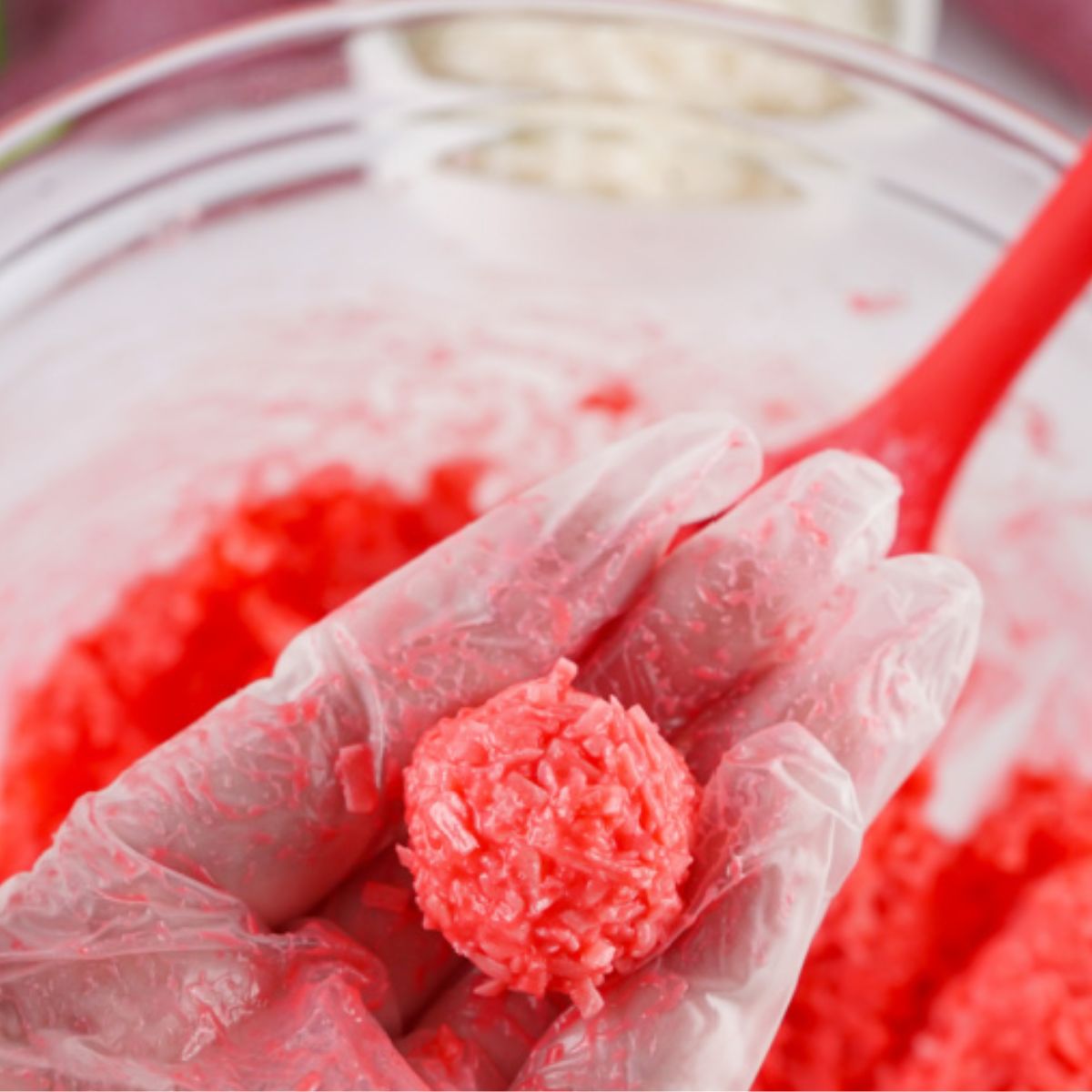 Strawberry coconut balls.