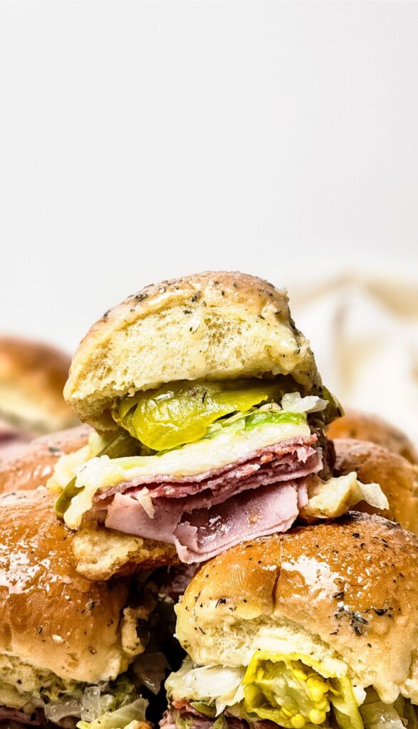 Easy Italian Sliders Recipe 13 Discover the deliciousness of these easy Italian sliders: stacked sandwich sliders. A perfect bite-sized treat that brings a taste of Italy to your table.