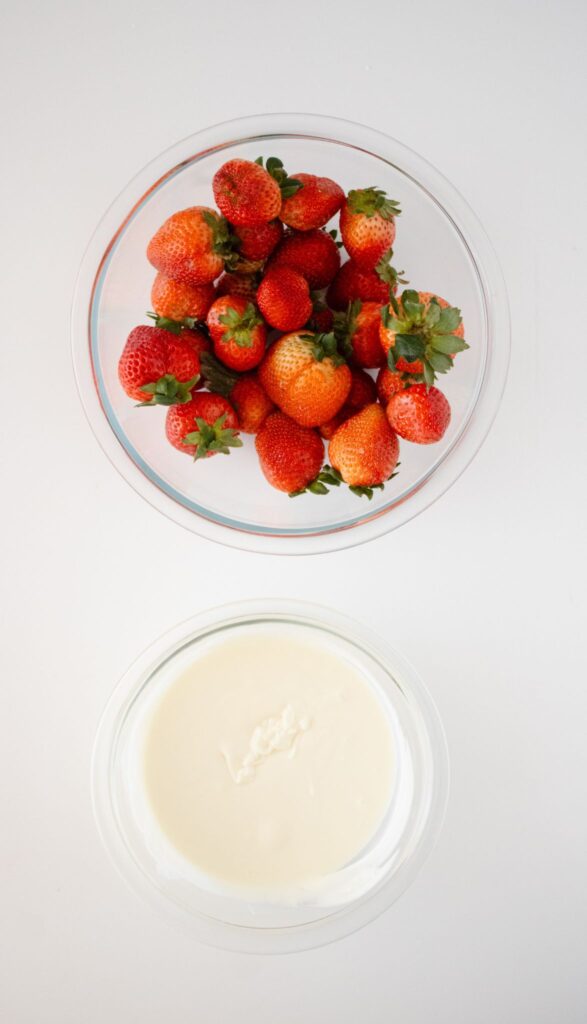 Melt chocolate for Chocolate Covered Strawberry Bunnies