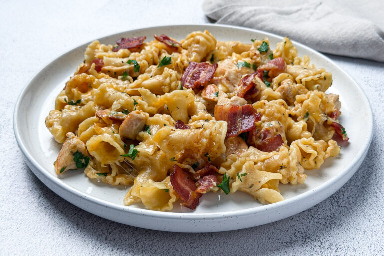 Chicken Bacon Ranch pasta on plate