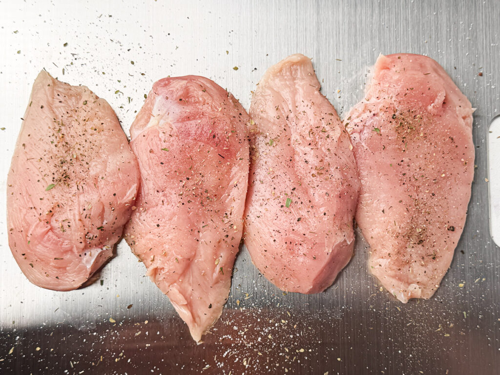 Creamy Tuscan Chicken recipe prep step