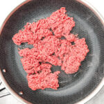 ground beef in a pan