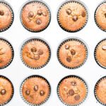 Healthy Almond Butter Banana Chocolate Chip Muffins in a pan