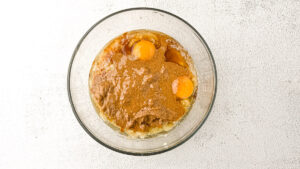 Healthy Almond Butter Banana Chocolate Chip Muffins eggs and almond butter
