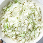 creamy cabbage and kielbasa skillet ingredients - cut cabbage