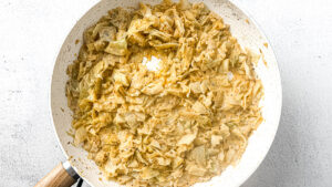 creamy cabbage and kielbasa skillet ingredients - add mustard cream