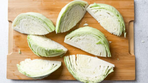 cabbage cut in wedges for cabbage wedges with miso honey glaze recipe