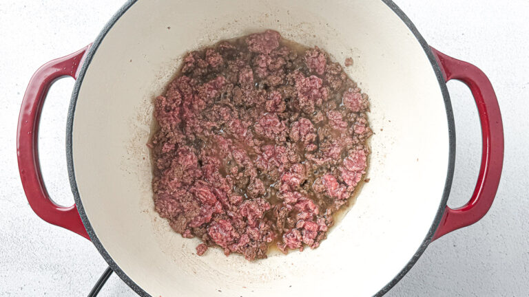 Easy Stuffed Cabbage Soup (1-Pot Deconstructed Golumpki) 16 Sautéed ground beef