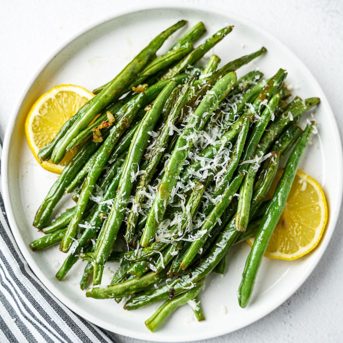 Ghee Garlic Green Beans with Parmesan
