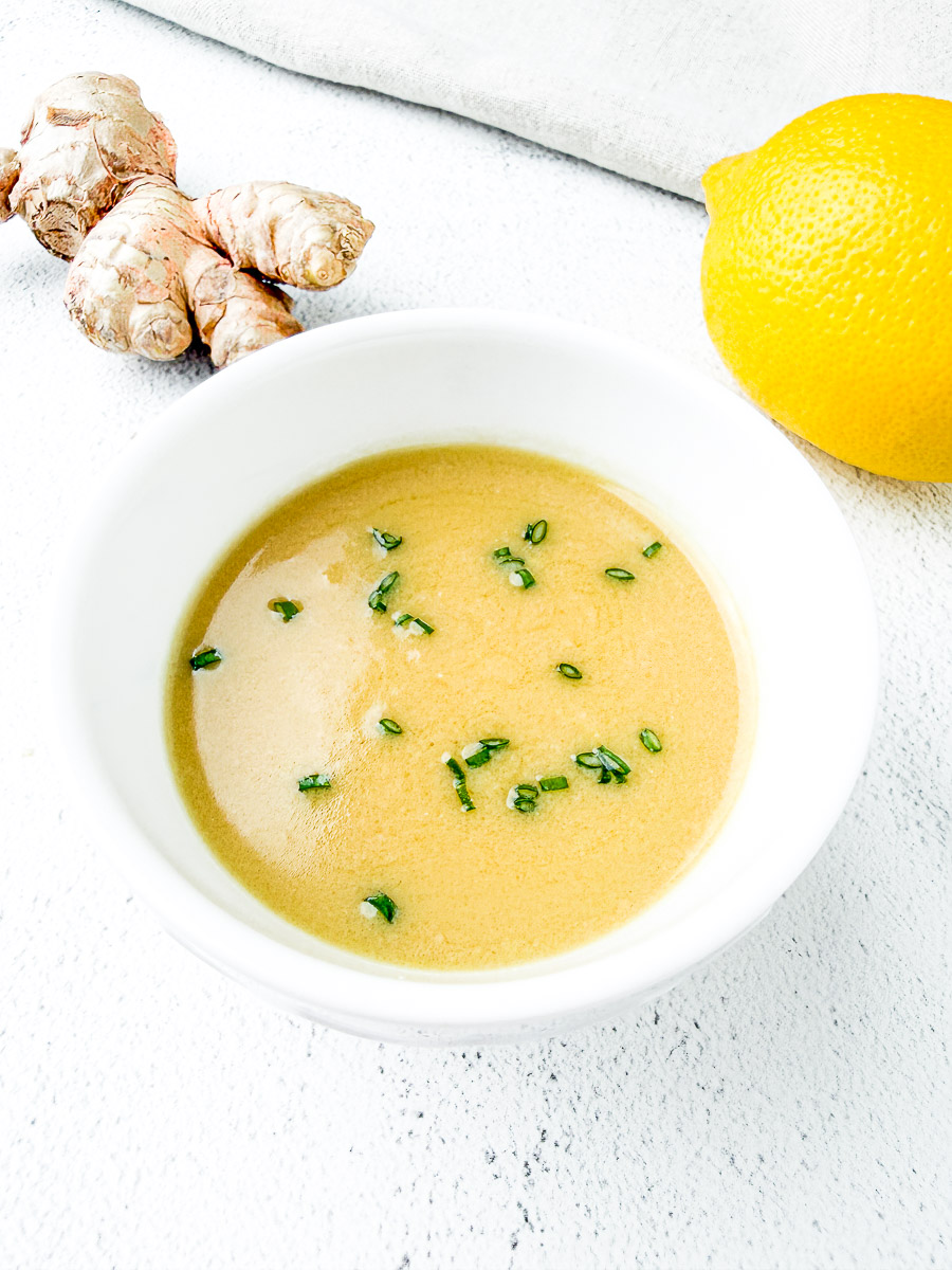 golden ginger miso in a dressing bowl