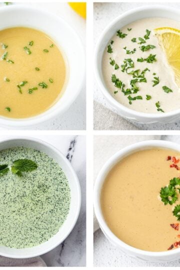 homemade sauces in white sauce bowls