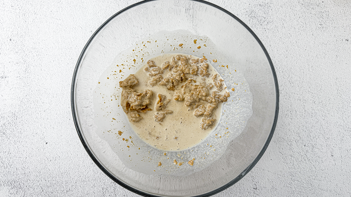 Spicy peanut satay sauce recipe step 1: adding peanut butter and coconut milk