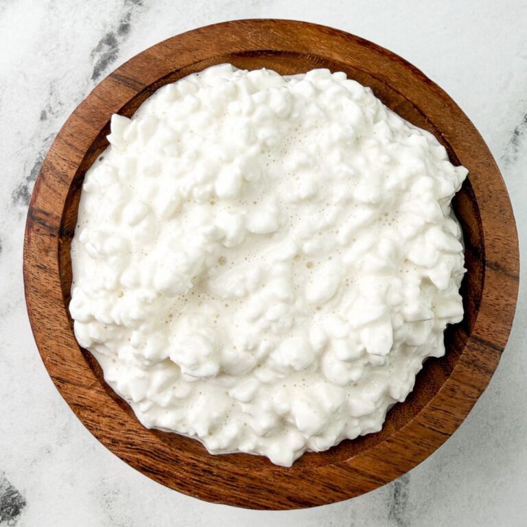 what is cottage cheese in wooden bowl